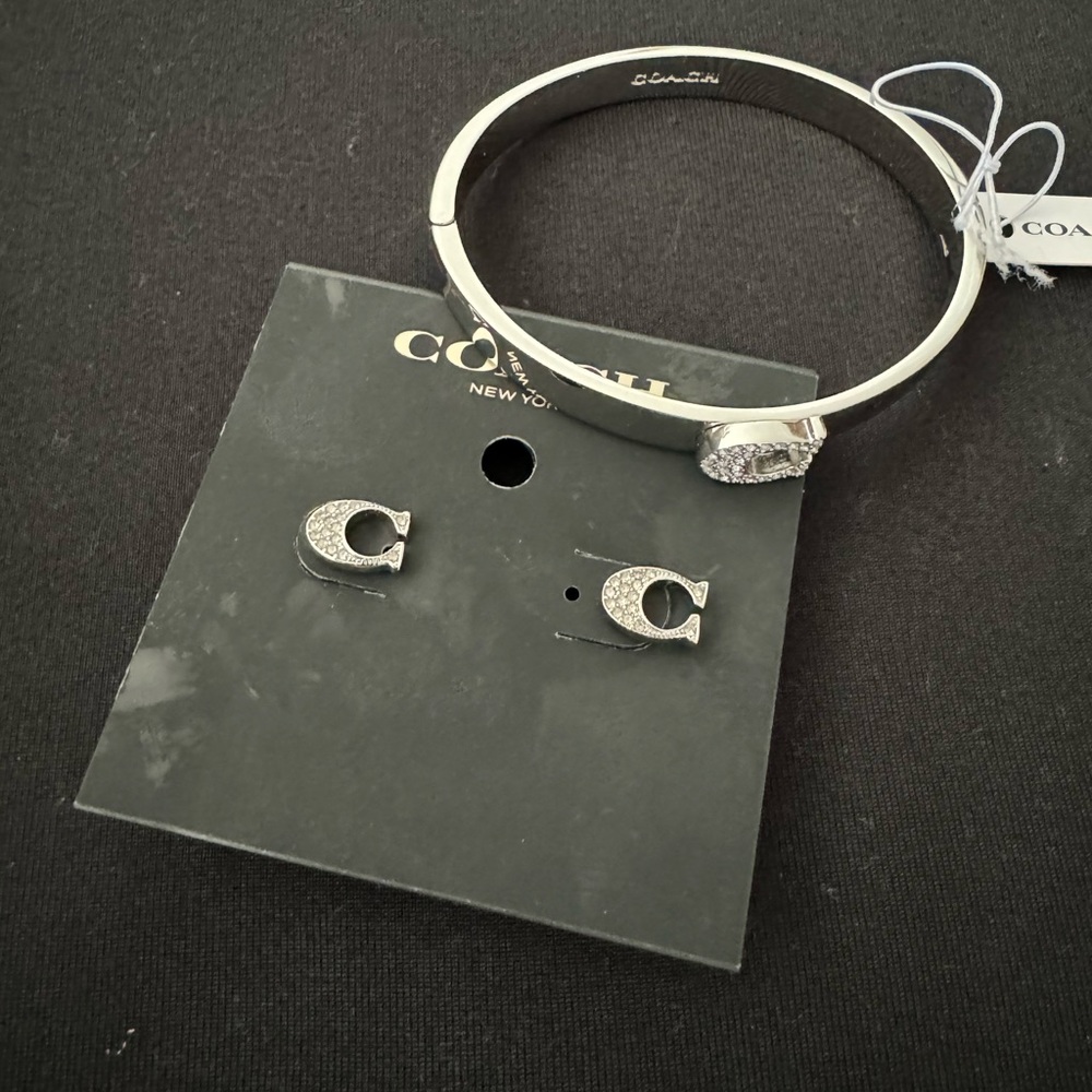 Set of silver bangles and earrings new with tag